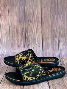 black and yellow sico slippers for men