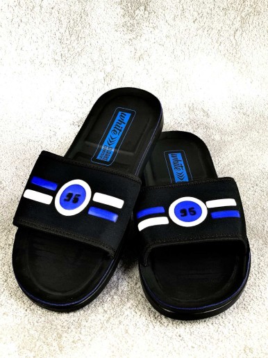 Black and blue slippers 35