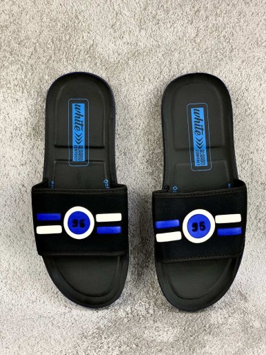 Black and blue slippers 35