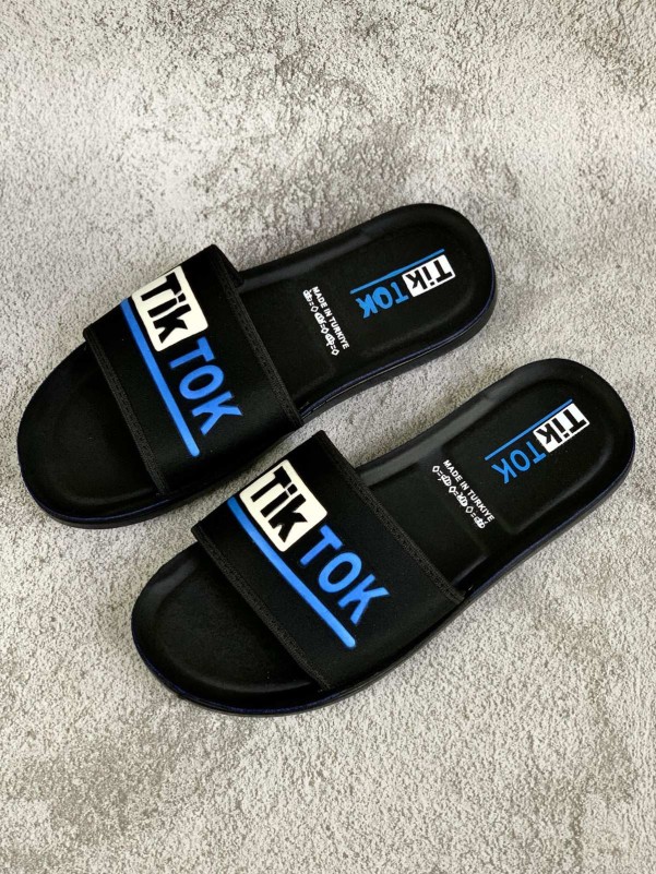 Men's blue tik tok slippers