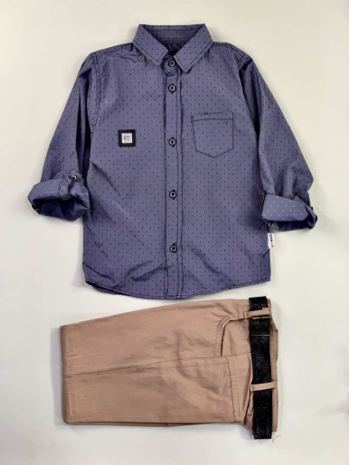 Boys' purple set with shirt