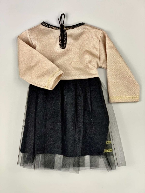 Girls black and gold dress