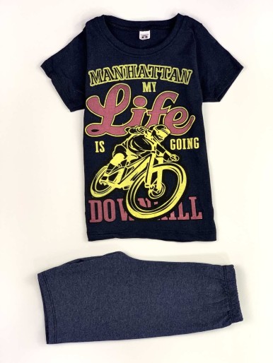 Boys navy blue set with life . shirt