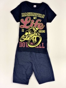 Boys navy blue set with life . shirt