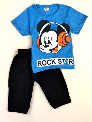 Boys' blue set with T-shirt ROCK