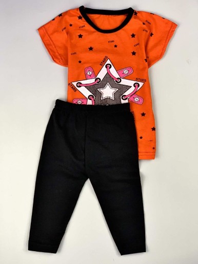 Orange set with star T-shirt