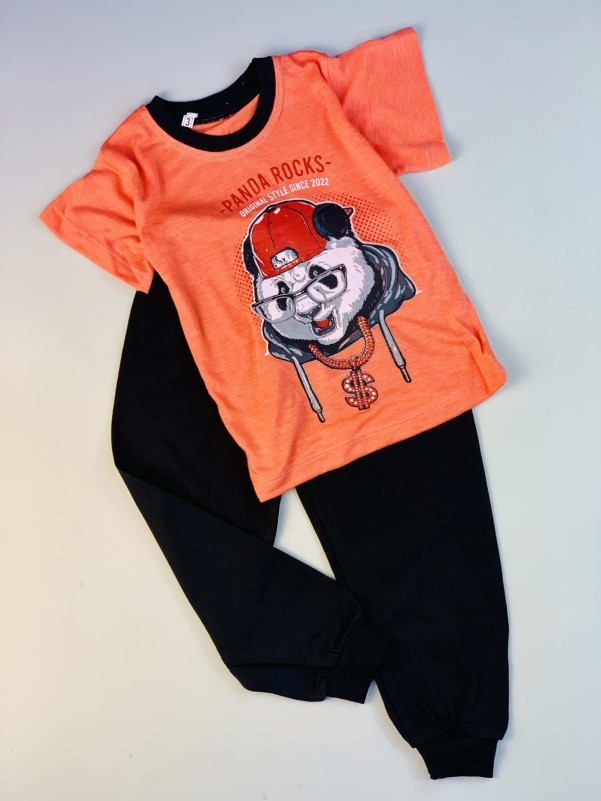 Shirt-Panda Warnweste · Gelb Orange · beidseitig Bedruckt auf