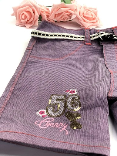 Girls purple jeans shorts with stars