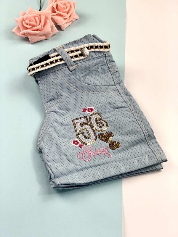 Girls Gray Jeans Shorts 56