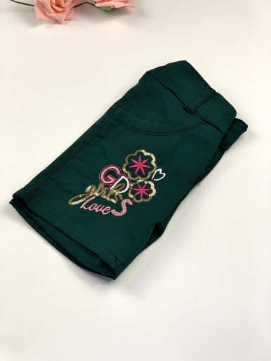 Girls green jeans shorts 56