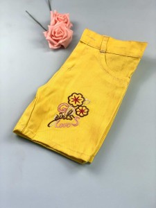 Girls' yellow jeans shorts GIRLS