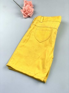 Girls' yellow jeans shorts GIRLS