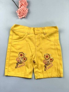 Girls' yellow jeans shorts GIRLS