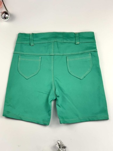 Girls' green jeans shorts GIRLS