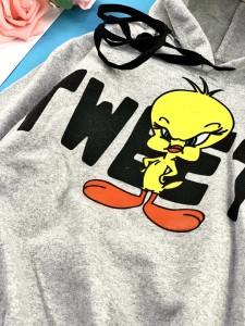 هودي بناتي  رمادي TWEETY