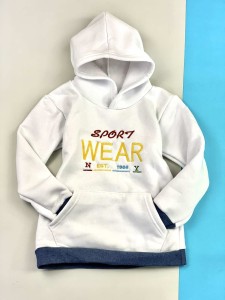 Boys' white hoodie SPORT WEAR