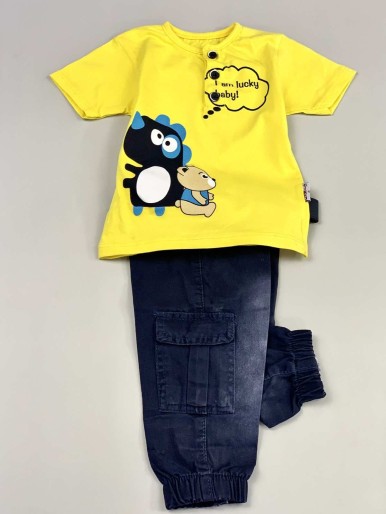 Boys' Jeans Set With Yellow T-Shirt I AM LUCKY