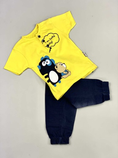 Boys' Jeans Set With Yellow T-Shirt I AM LUCKY