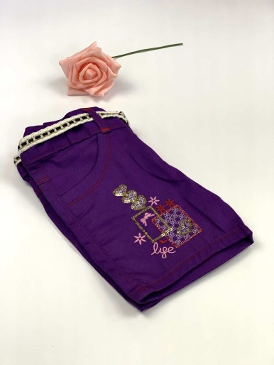 Girls purple jeans shorts