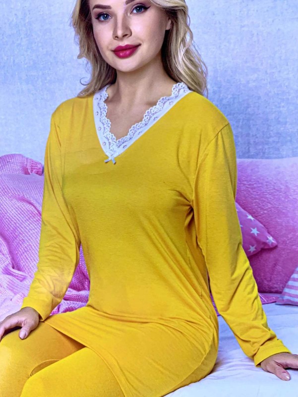 Hot Yellow Long Sleeve Pajama