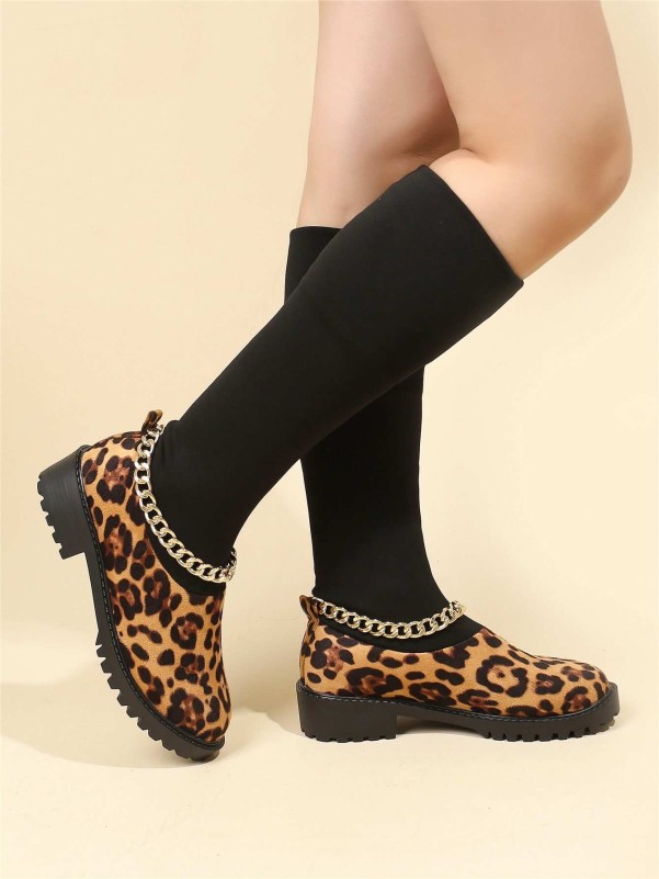 Leopard on sale sock boots