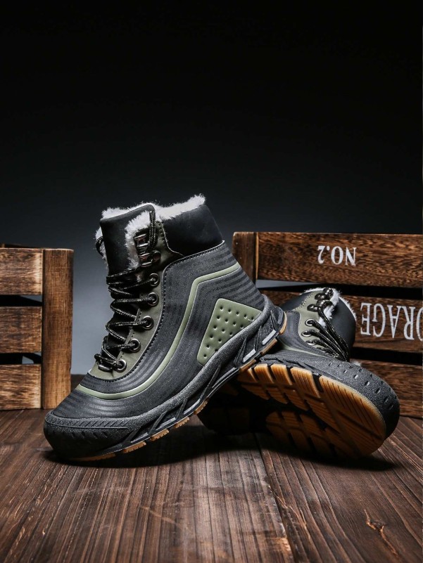 Boys Two Tone Lace-up Snow Boots