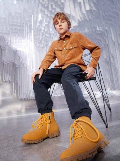 Boys Minimalist Side Zipper Boots
