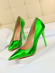 Artificial Patent Leather Stiletto Court Heels