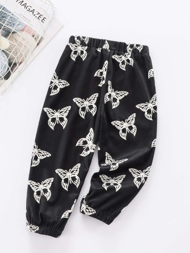 Toddler Girls Butterfly Print Pants