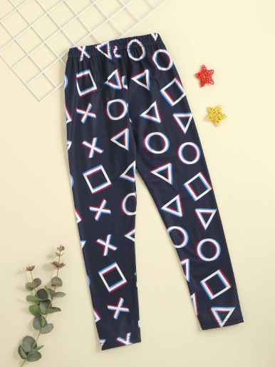 Girls Geo Print Leggings