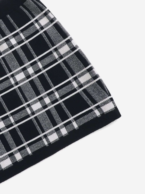 Girls Plaid Knit Skirt