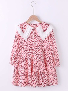 Girls Ditsy Floral Sailor Collar Dress