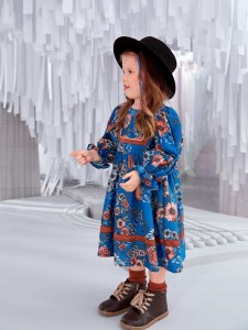 SHEIN Toddler Girls Floral Print Flounce Sleeve Smock Dress
