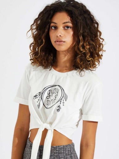 Knot Front Graphic Tee