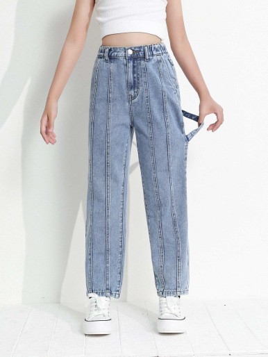 Girls Straight Leg Washed Jeans