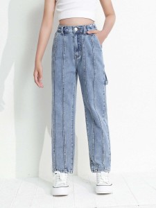 Girls Straight Leg Washed Jeans