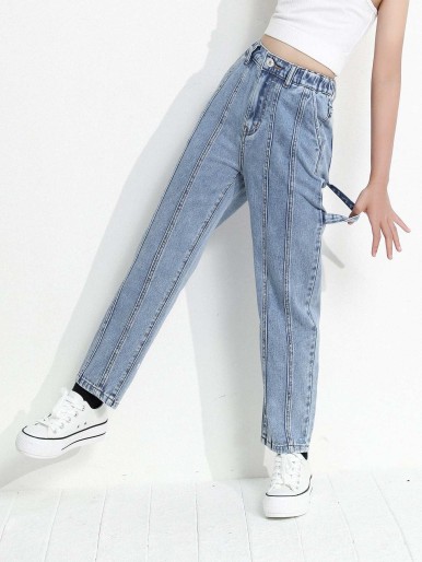 Girls Straight Leg Washed Jeans