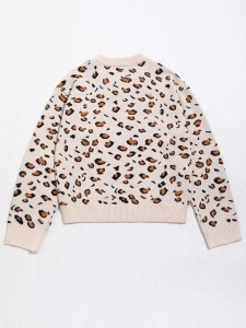 Girls Leopard Pattern Sweater