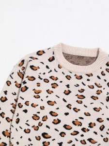 Girls Leopard Pattern Sweater