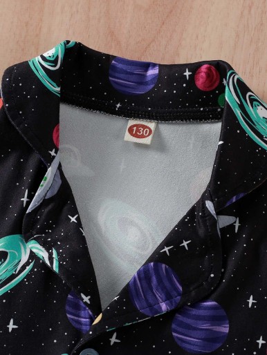 Boys Galaxy Print Top & Pants