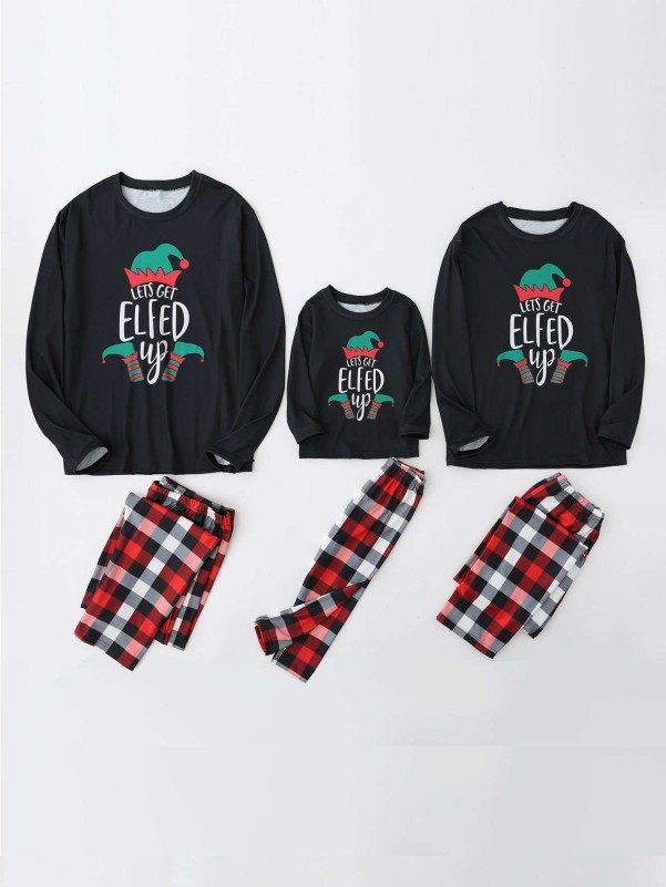 Toddler Boys Letter Print Tee With Cartoon Print Pants