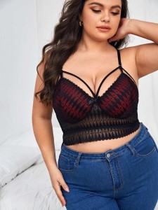 Plus Lace Harness Bralette