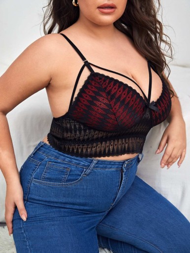 Plus Lace Harness Bralette