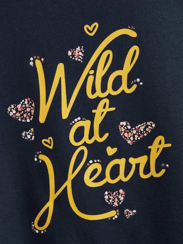 Girls' heart and logo print tank top