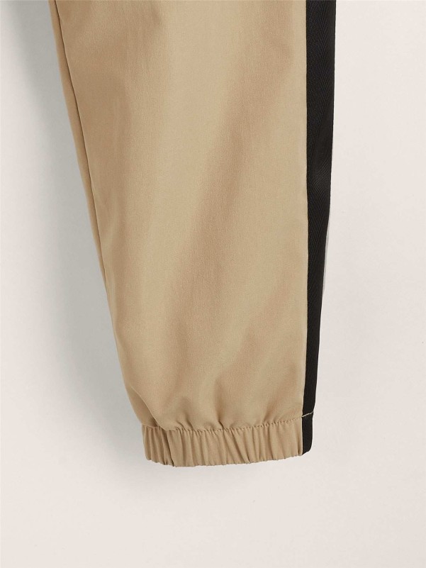 SHEIN Boys Contrast Sideseam Flap Pocket Cargo Pants