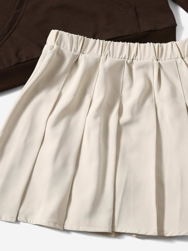 Lace Insert Crop Cami Top & Zip Back Skirt Set