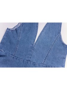 Girls Raw Trim Denim Dress