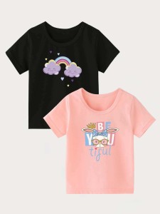 Toddler Girls 2pcs Letter & Cartoon Graphic Tee