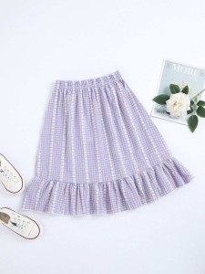 Toddler Girls Gingham Ruffle Hem Skirt