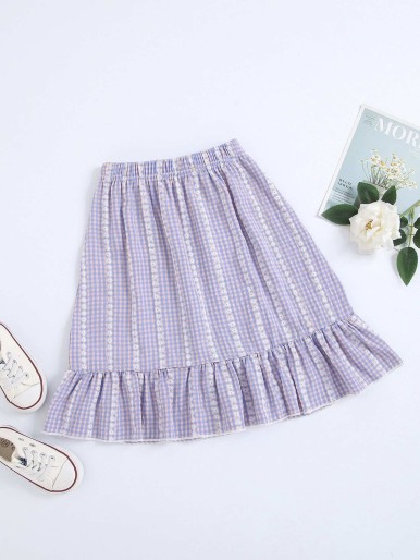 Toddler Girls Gingham Ruffle Hem Skirt